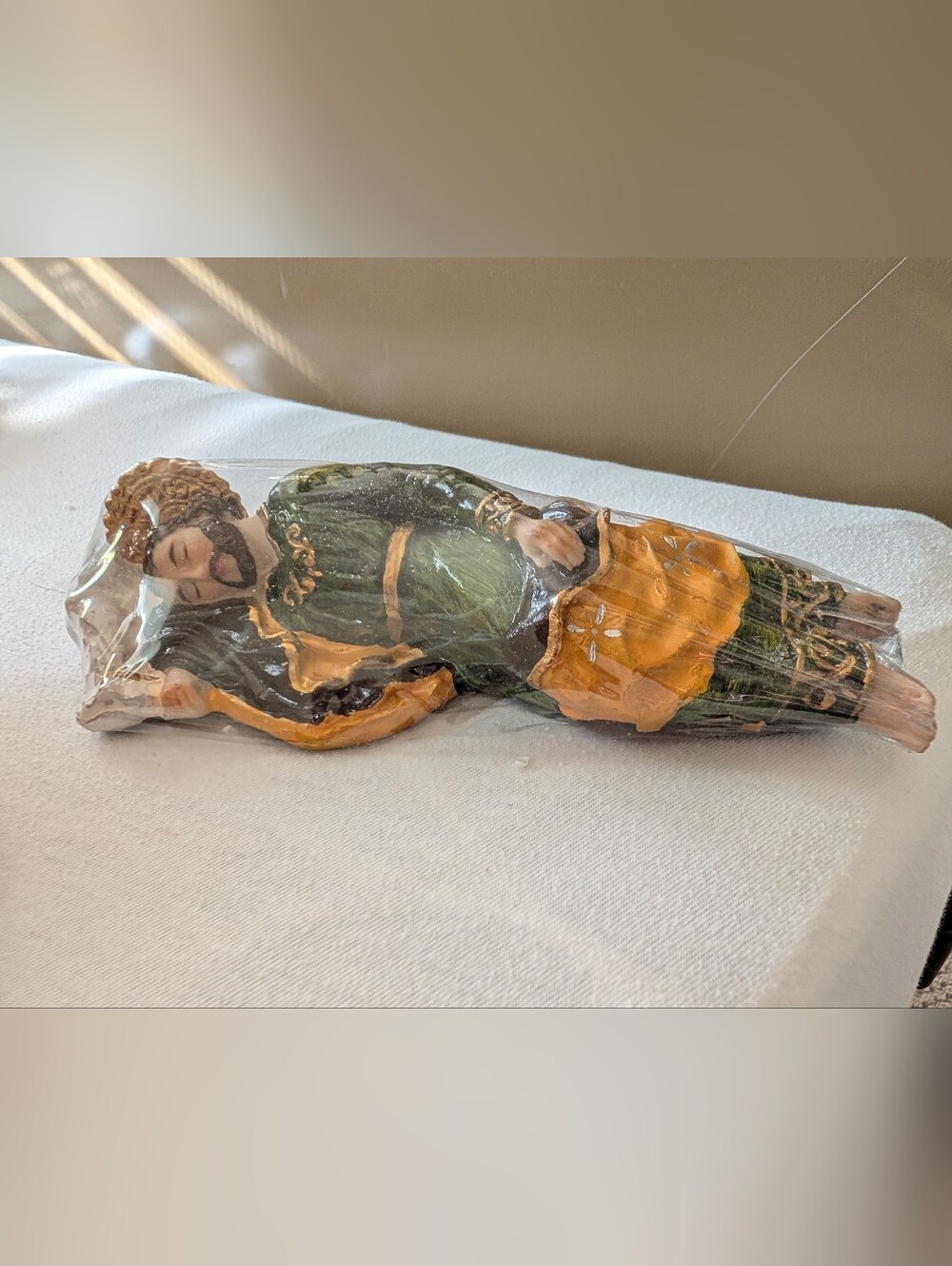 8 inch sleeping St. Joseph statue with crack under left knee